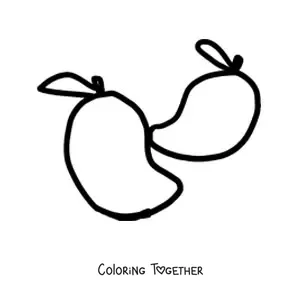 Coloring page of two mangoes