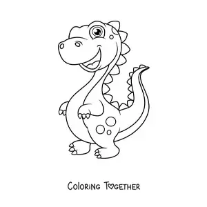 Coloring page of a big beautiful baby dinosaur