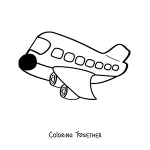 Coloring page of a plane