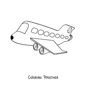 Coloring page of a plane