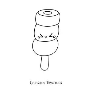 Coloring page of a cute animated popsicle