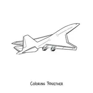 Coloring page of a plane