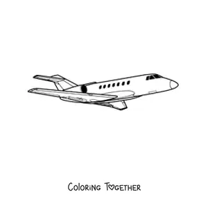 Coloring page of a plane