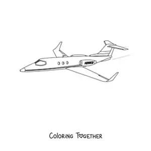 Coloring page of a plane
