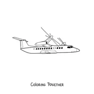 Coloring page of a propeller plane