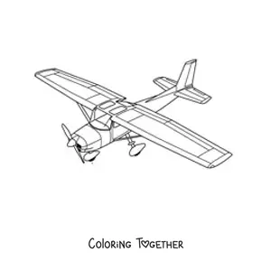 Coloring page of a light aircraft