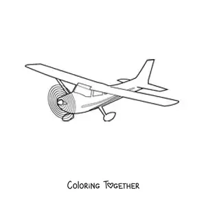 Coloring page of a light aircraft