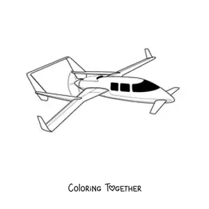Coloring page of a small plane