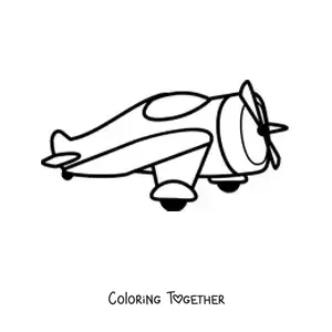 Coloring page of a light aircraft