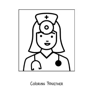 Coloring page of a heroine nurse