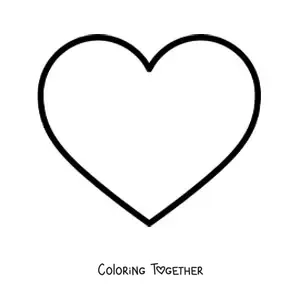 Coloring page of a big heart emoji