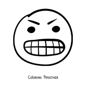 Coloring page of an easy furious face