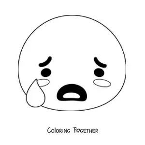 Coloring page of an animated fear emoji