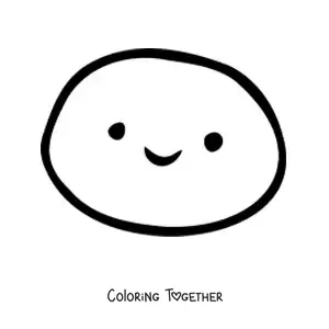 Coloring page of a happy emoji