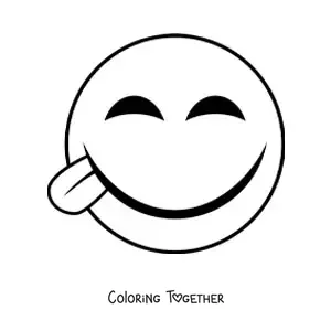 Coloring page of a funny emoji