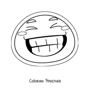 Coloring page of a smiling emoji