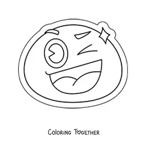 Coloring page of a joyful emoji