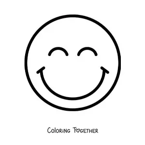 Coloring page of a happy face