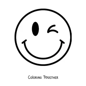 Coloring page of a big happy face