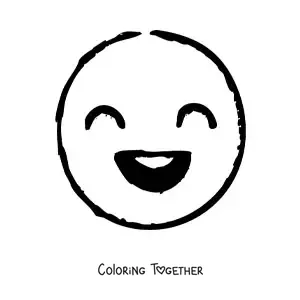 Coloring page of a happiness emoji