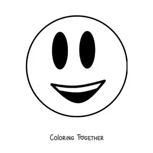 Coloring page of a happy face emoticon