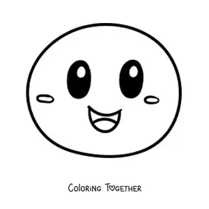 Coloring page of a happy face emoticon