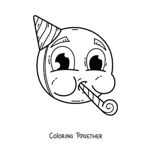 Coloring page of a birthday person emoji
