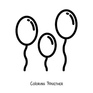 Coloring page of a party balloons emoji