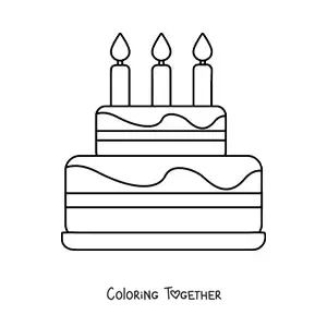 Coloring page of a birthday tart emoji