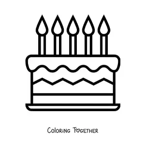 Coloring page of a birthday cake emoji
