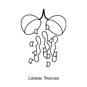 Coloring page of a confetti emoji
