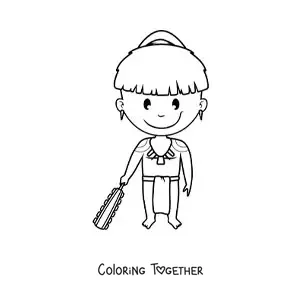 Coloring page of a Mayan man