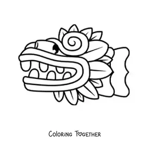 Coloring page of Mayan art
