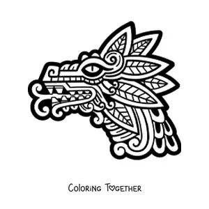 Coloring page of Quetzalcoatl