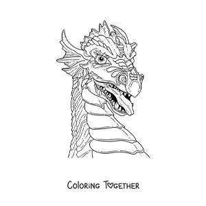 Coloring page of a Chinese dragon