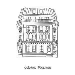 Coloring page of the architecture of Paris