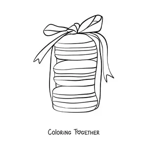 Coloring page of French macarons