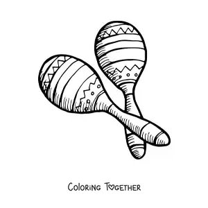 Coloring page of Mexican maracas