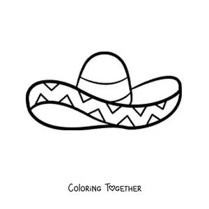 Coloring page of a Mexican hat