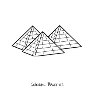 Coloring page of Egyptian pyramids