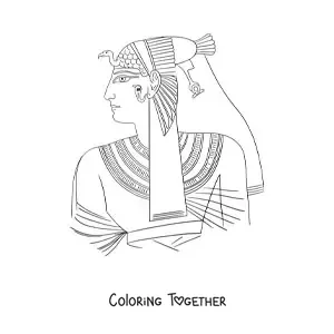 Coloring page of the Egyptian queen Meritamun