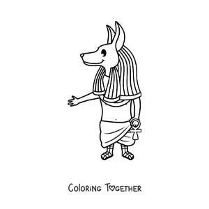 Coloring page of the god Anubis