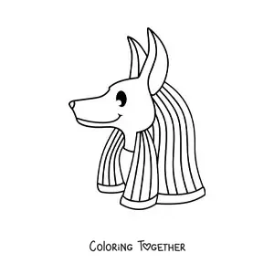 Coloring page of the head of the god Anubis