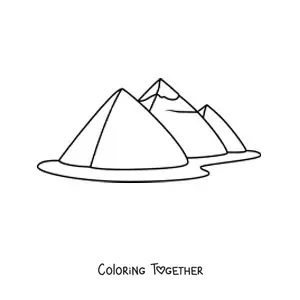 Coloring page of easy Egyptian pyramids