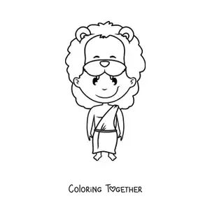 Coloring page of a cartoon African man