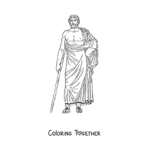 Coloring page of a man in a Roman costume