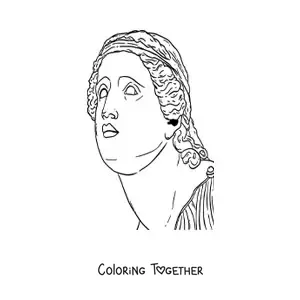 Coloring page of a Roman sculpture