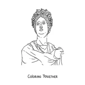 Coloring page of a sculpture of Ancient Rome