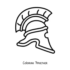 Coloring page of an easy Roman helmet