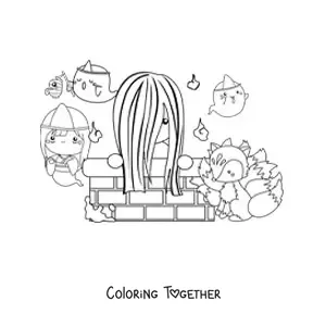 Coloring page of ghosts of Japanese mythology